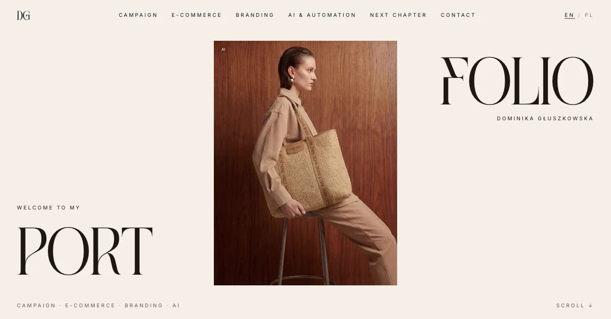 DG Portfolio: graphic and UI/UX designer portfolio homepage